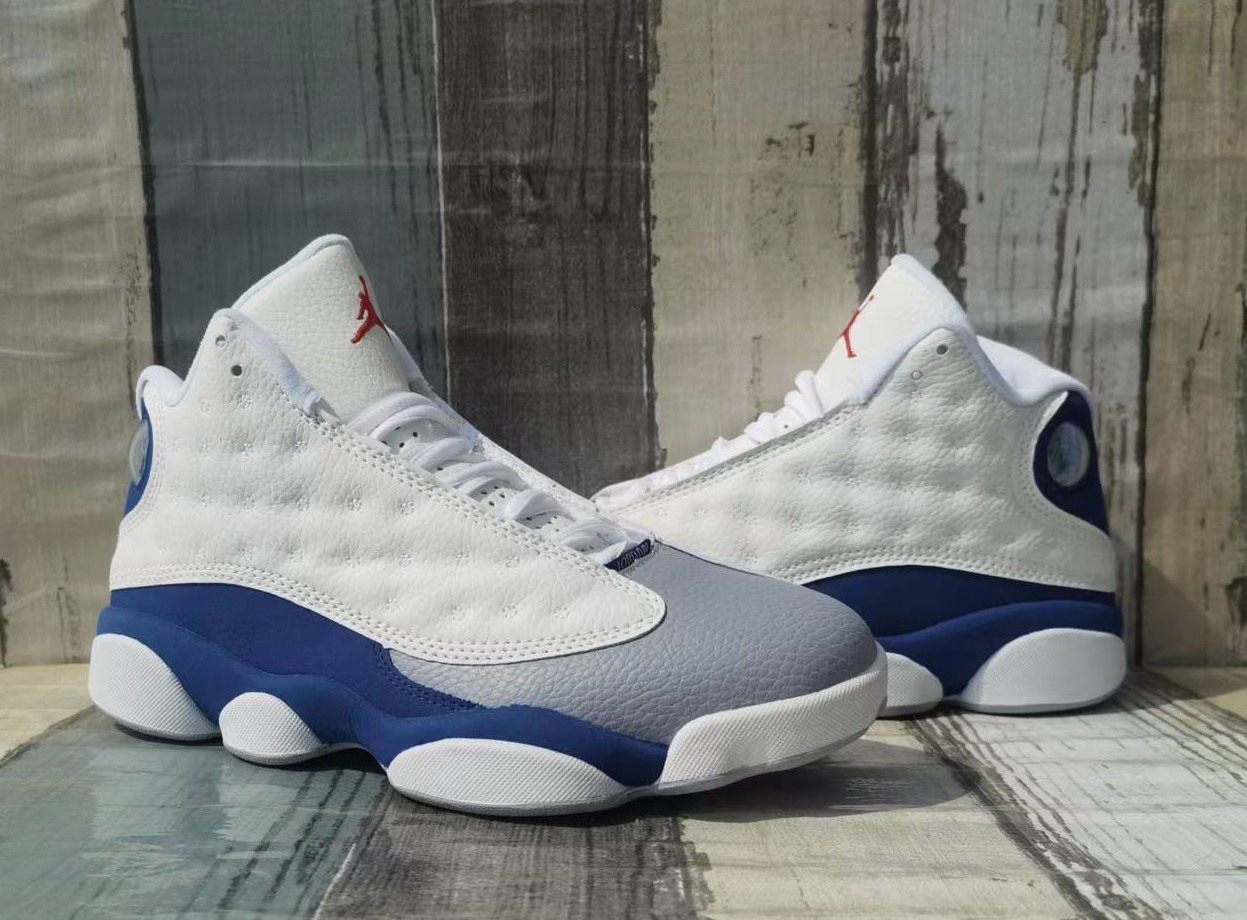 2022 Air Jordan 13 White French Blue Grey Shoes